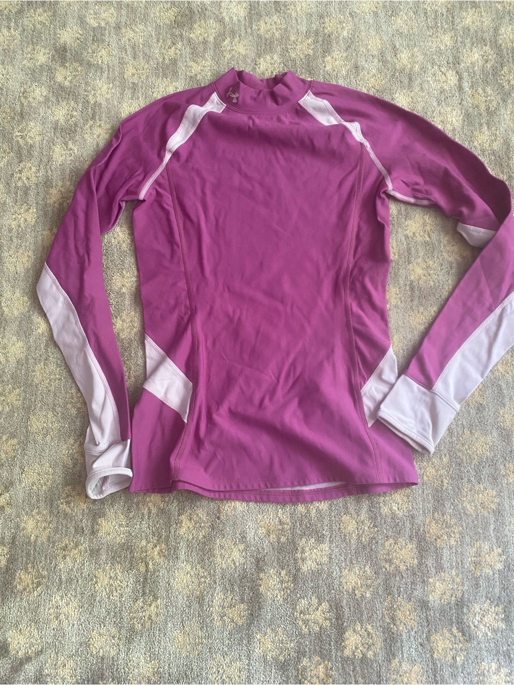 Under Armour Women's Long-Sleeve Performance Top in Magenta and White